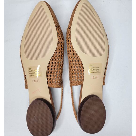 Talbots Eden Woven Slingback Flats Size 10M Beige Slip On Buckle Sandals Shoes - Picture 9 of 9